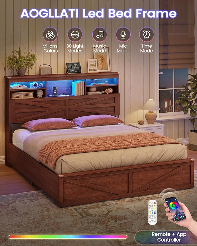 AOGLLATI Farmhouse Full Size Bed Frame - Image 6