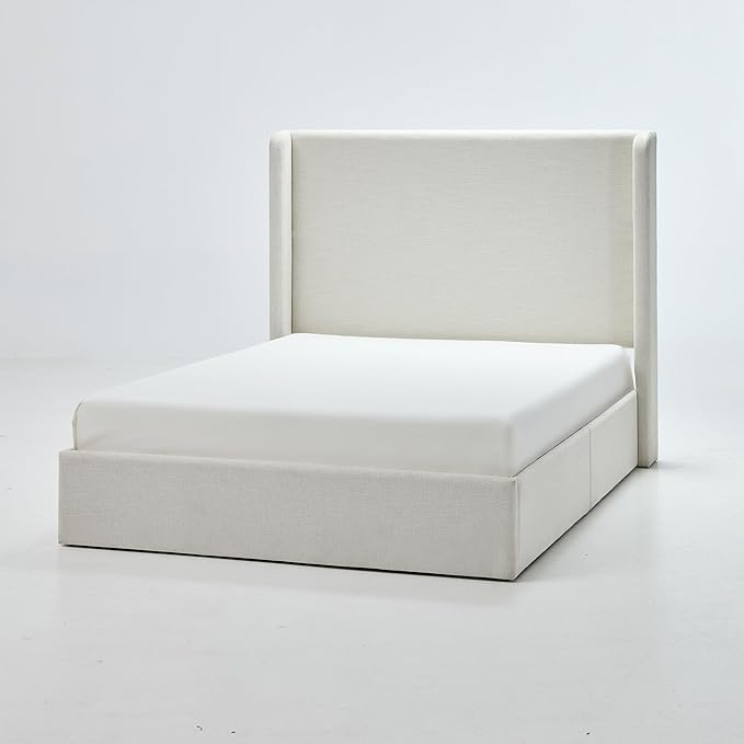 King Size Upholstered Bed Frame, Harper 54" Tall Headboard Platform Beds - Image 9