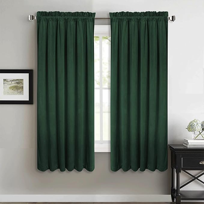 StangH Christmas Dark Green Velvet Curtains by StangH