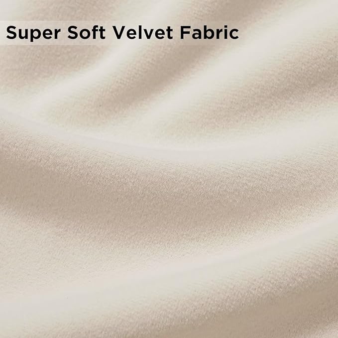 Joydeco Velvet Curtains White Blackout Curtains Thermal Insulated 84 inches - Image 5
