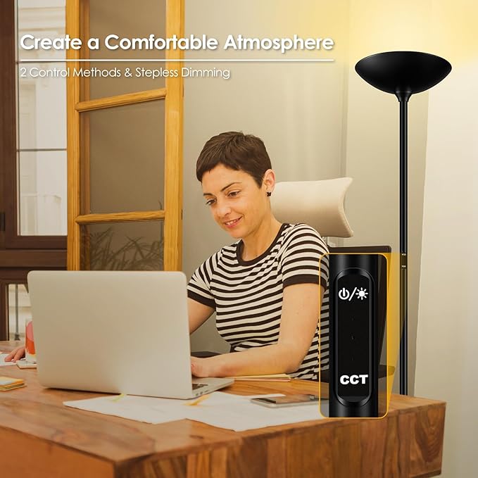 Stepless Dimmable Floor Lamp, 30W 3000LM Super Bright LED Torchiere Floor Lamps - Image 4