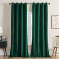Joydeco Dark Green Velvet Curtains 84 Inches Length, Grommet Curtains 2 Panels by JOYDECO