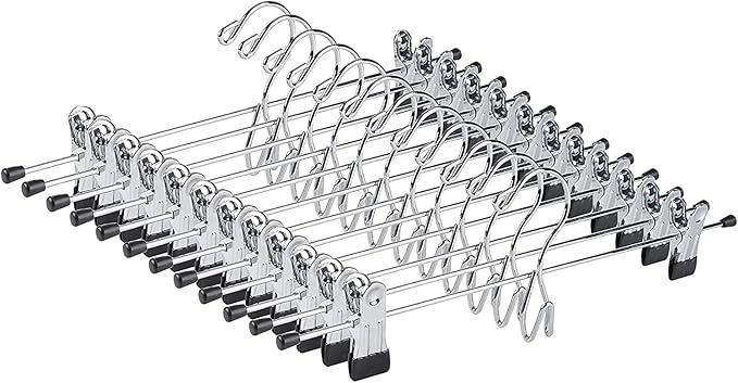 Amber Home 26 Pack Heavy Duty Metal Pants Skirt Hangers, Space Saving by AmberHome
