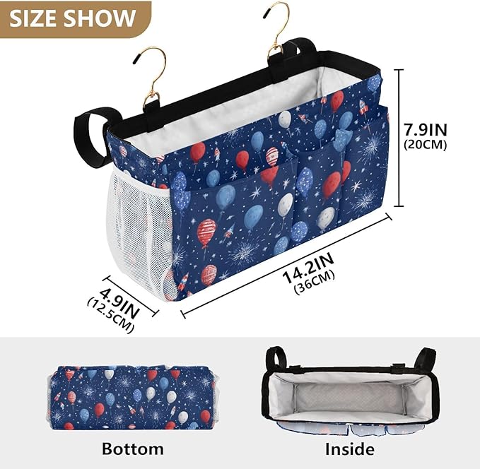 Bedside Caddy Hanging Bunk Bed Caddy Bed Organizer Hanging Pocket - Image 4
