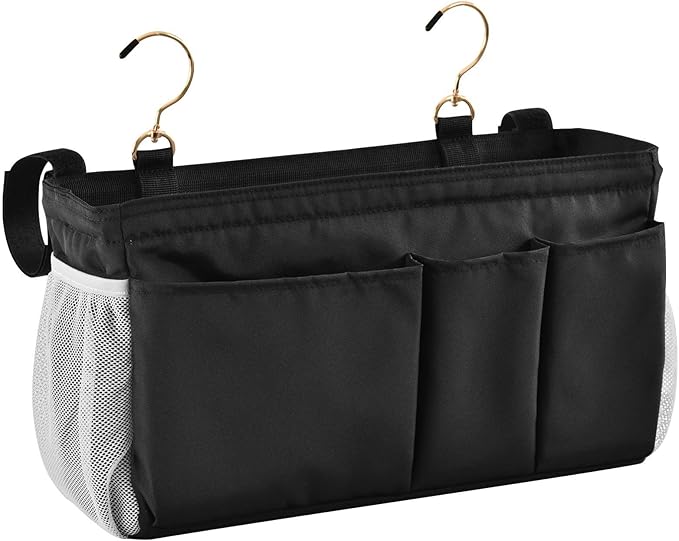 KOPIRIT Black Bedside Caddy Storage Bag Bedside Organizer by KOPIRIT