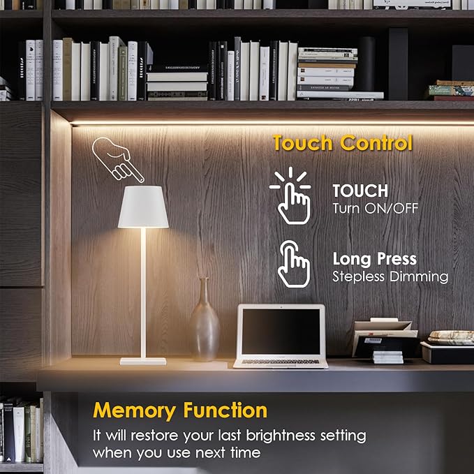 4-Pack Rechargeable Table Lamps, LED Cordless Table Lamp, 3W 6000mAh Battery - Image 2