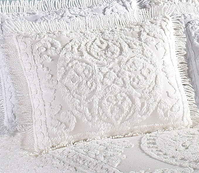 Beatrice Home Fashions Medallion Chenille Bedspread, Standard Sham - Image 3