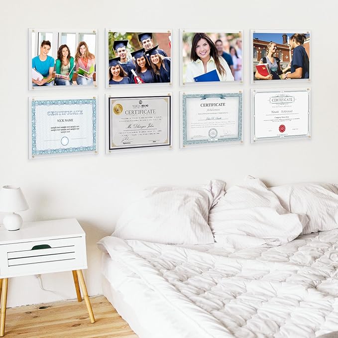 Kalami 11x14 Acrylic Wall Mount Picture Frame Self Adhesive, No Drill Holes - Image 5