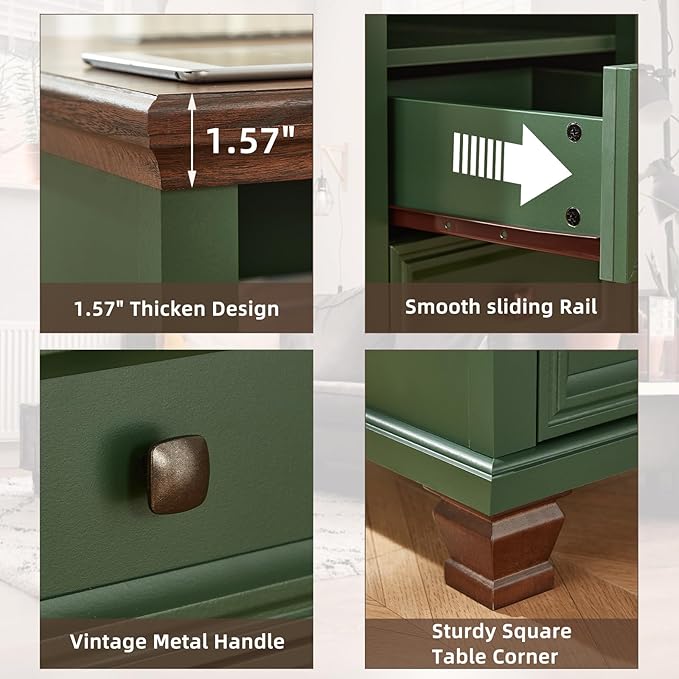 SAVOR LIFE Farmhouse Nightstand Set of 2 - Image 7