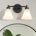 LOUSACE 2 Light Bathroom Vanity Light Matte Black Bathroom Lighting Fixtures by LOUSACE