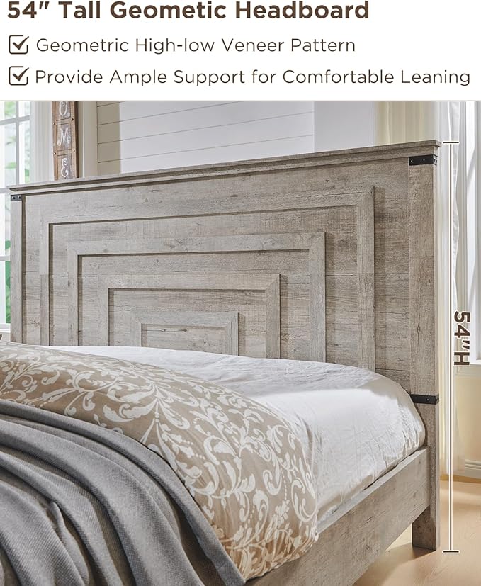 T4TREAM Farmhouse Queen Size Bed Frame - Image 5