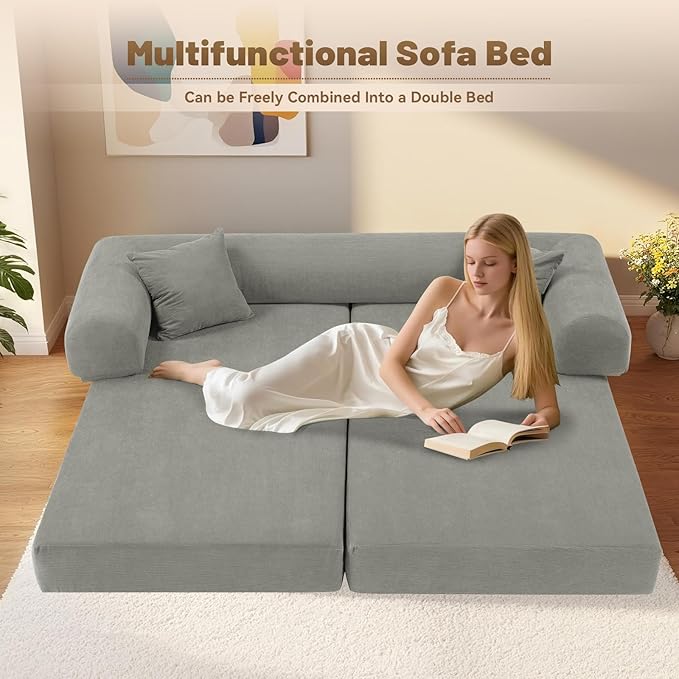 Convertible Futon Sofa Bed, Queen Sleeper Sofa Bed, Compressed Couch in a Box - Image 3