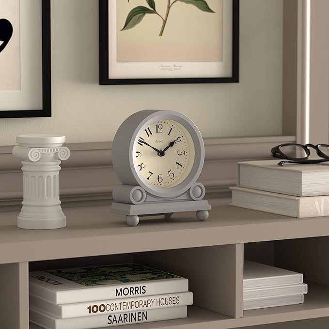 JONES CLOCKS® Maida Vale Mantel Clock | Small Traditional Desk Clock | Gray | - Image 5