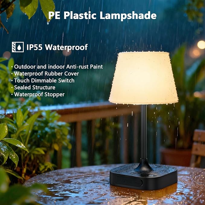 Outdoor Table Lamp - 8000mAh Cordless Rechargeable Battery - Image 5