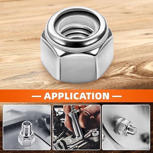 MewuDecor #6 32 Nylon Insert Hex Lock Nuts Locknuts, 304 Stainless Steel 18-8 - Image 5