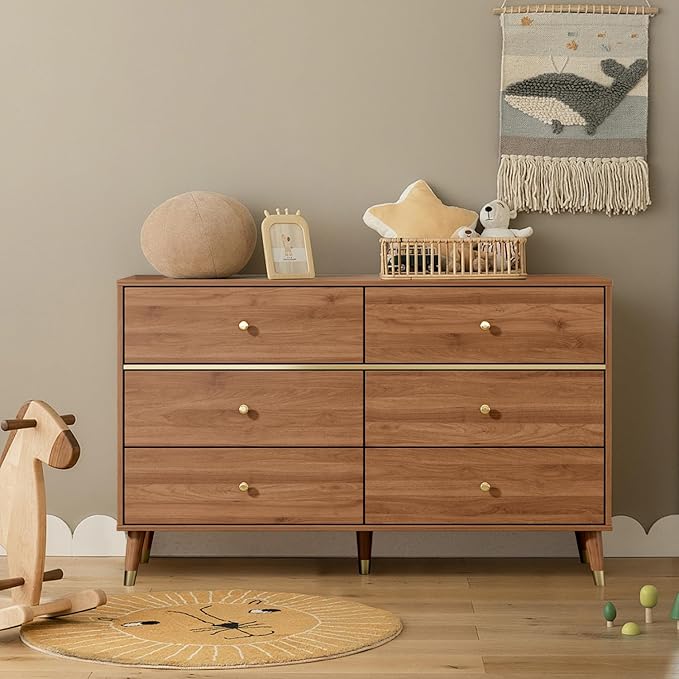 6 Drawer Dresser, Wooden Bedroom Drawer Dresser - Image 5