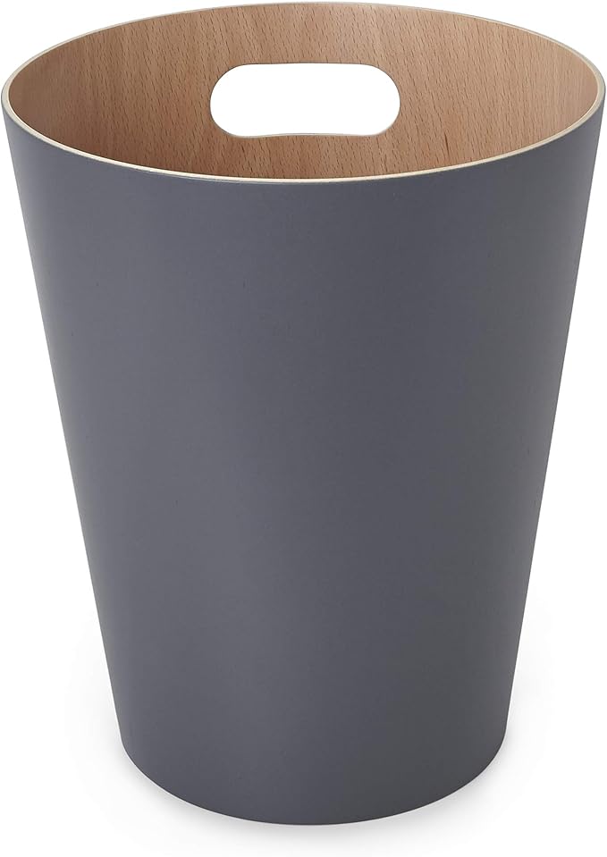 Umbra Woodrow 2-Gallon Modern Wooden Trash Can Wastebasket, Attractive Bin - Image 12