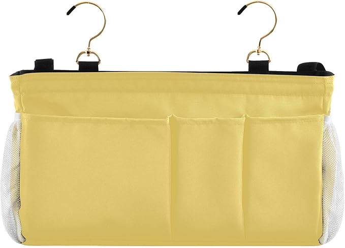 KOPIRIT Lemon Yellow Bedside Caddy Storage Bag Bedside Organizer - Image 2