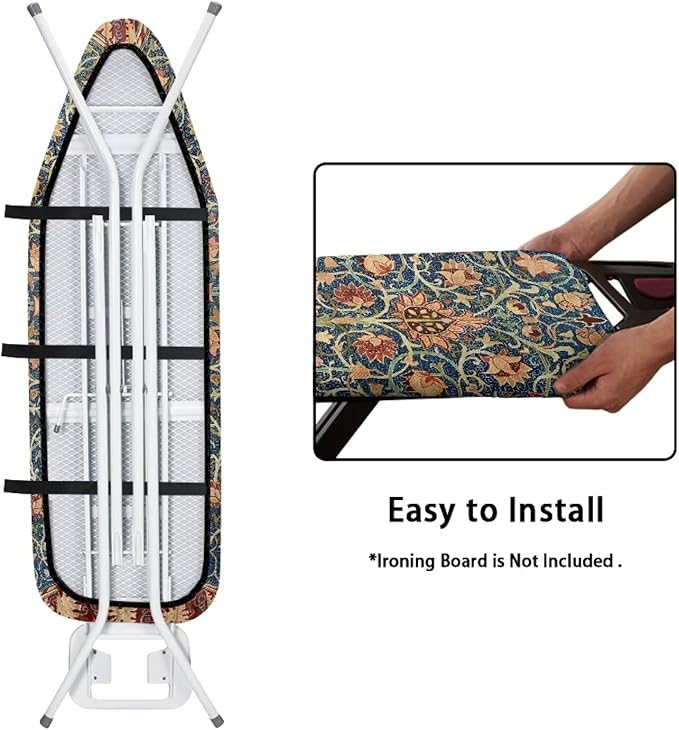 ZCFYGDX Vintage Flower Print 15 x 54 Ironing Board Covers Nylon Buckle Straps - Image 4