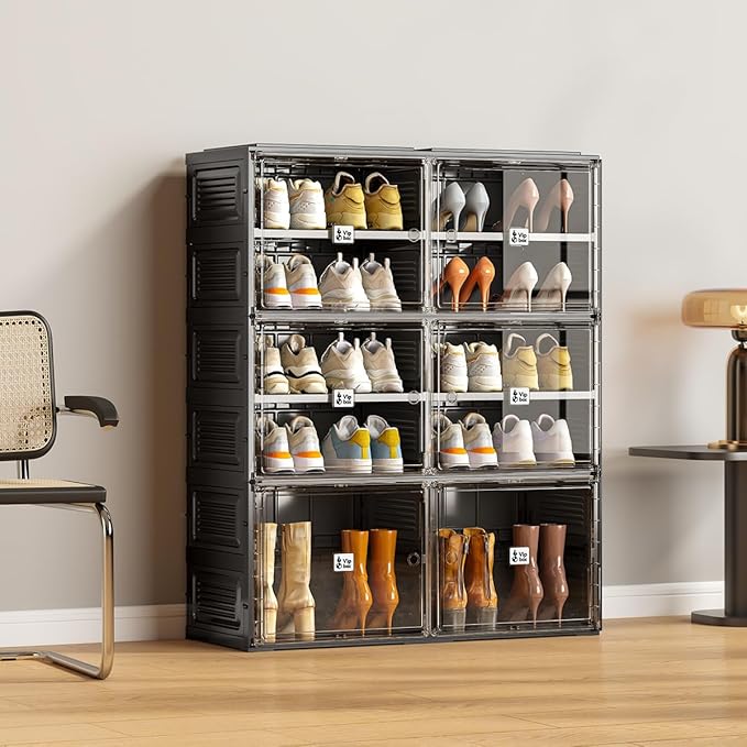 Black Shoe Rack Organizer Cabinet - Image 6