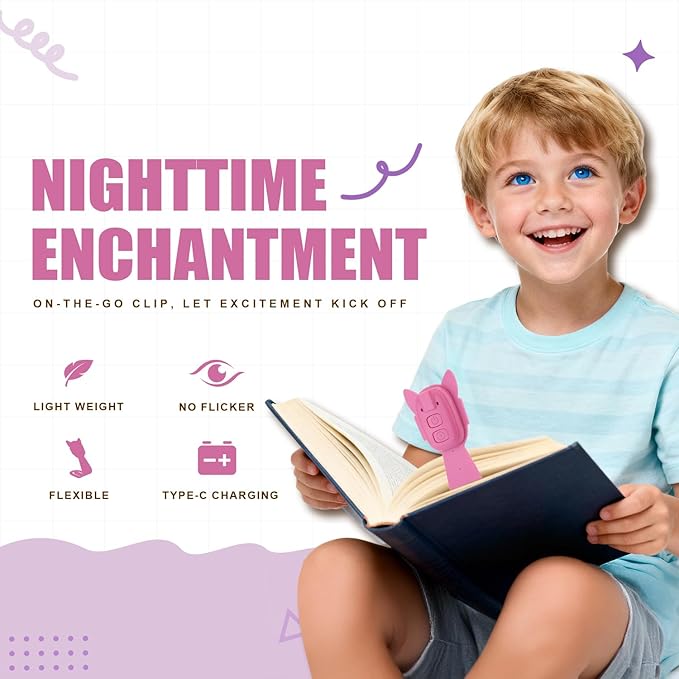 Rechargeable Book Light for Kids at Night – Portable Clip-On LED Light - Image 2