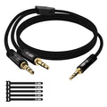 Kxable 1/8 Inch TRS Stereo Y Splitter Cable 10FT, 3.5mm Male to 2-Male by Kxable