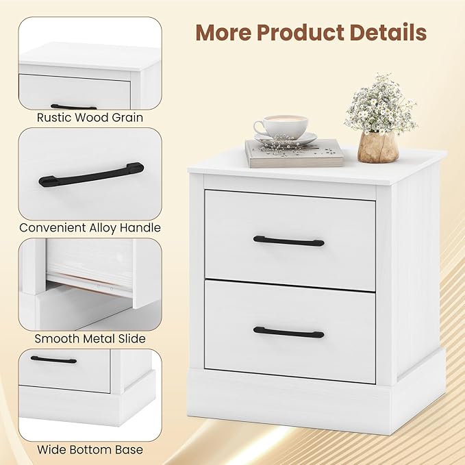 Giantex Modern Nightstand, Wood Bedside Table - Image 6