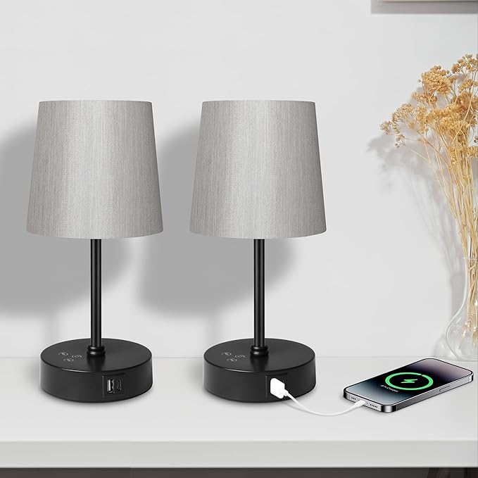 Ascher Small Bedside Table lamp, RGB Color Changing Lamps, 3 Color Temperatures - Image 9