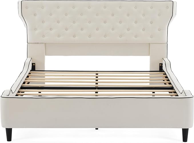 Christopher Knight Home Salus Linen Upholstered Queen Size Bed Frame - Image 9