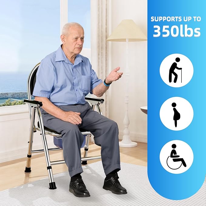 4 in 1 Folding Bedside Commode Chair - Image 6