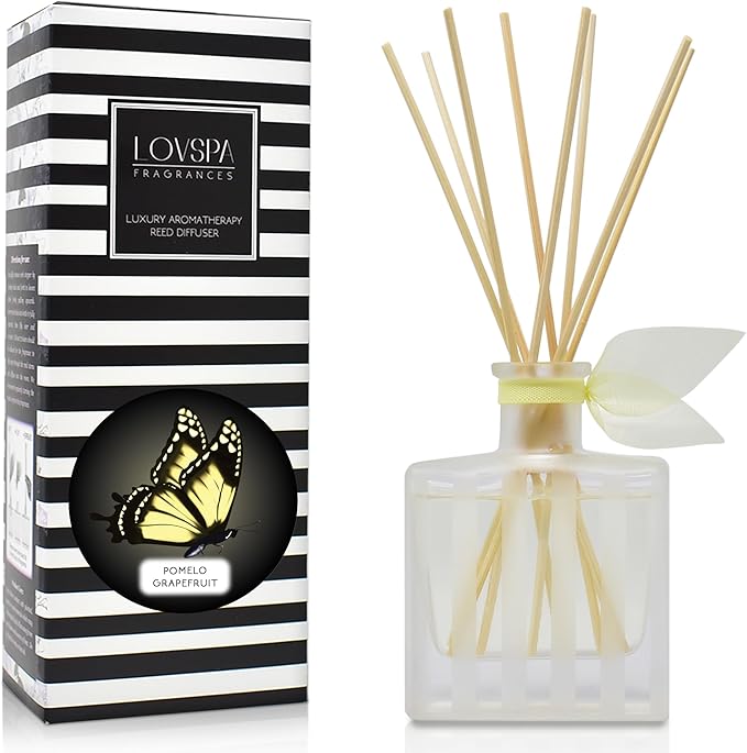 LOVSPA Reed Diffuser Set, Pomelo Grapefruit Scented Oil Diffuser by LOVSPA