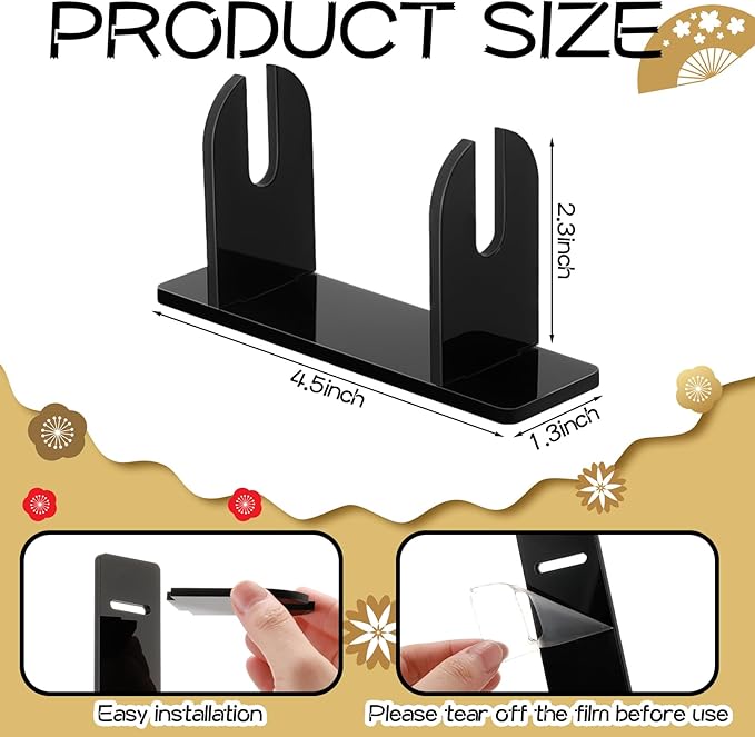 Roowest 2 Pcs Acrylic Fan Display Stand Folding Japanese Chinese Hand Fan Stand - Image 2