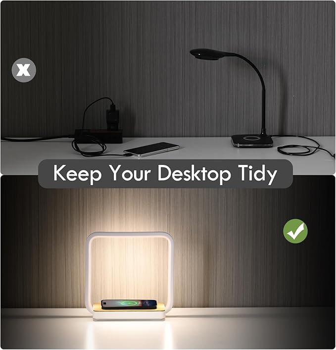 WILIT Bedside Lamp with Qi Wireless Charger, A13 Table lamp 3 Step Dimmable - Image 7
