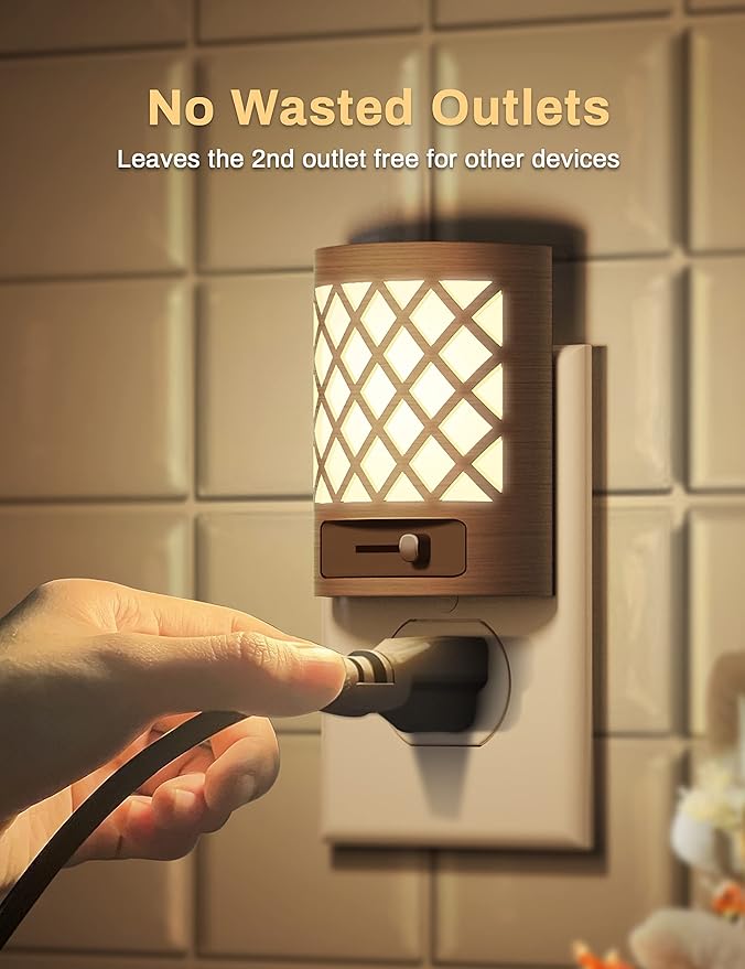 DORESshop Vintage LED Night Light Plug in, Dusk to Dawn Sensor, Dimmable Night - Image 4