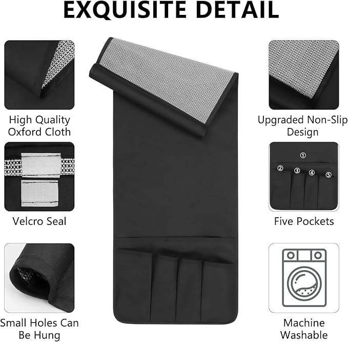 WETRBWEH Non-slip Couch Organizer Armchair Caddy, Oxford TV Remote Control - Image 5
