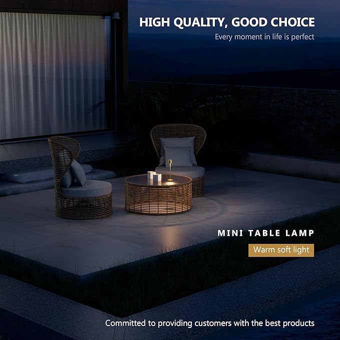 Modern LED Color-Changing Cordless Table lamp, 7 Colors, metal Shade, Touch - Image 2