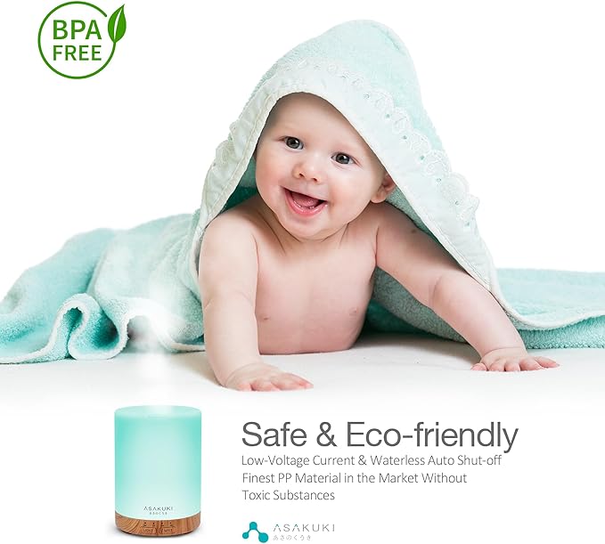 ASAKUKI 300ML Essential Oil Diffuser, Quiet 5-in-1 Premium Humidifier, Home - Image 4