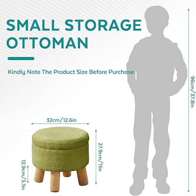FIMIVIBI Small Foot Stool Ottoman - Image 2