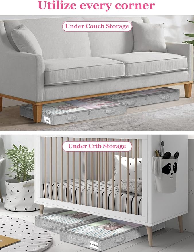 Low Profile Under Bed Storage, 3 Inches High Underbed Storage Containers Bins - Image 7