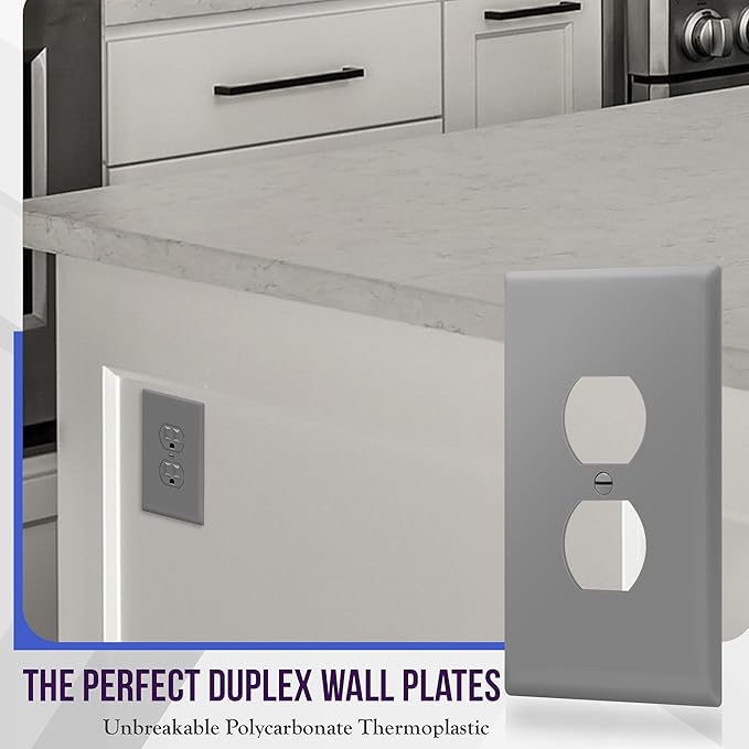 ENERLITES Duplex Receptacle Outlet Wall Plate, Jumbo Electrical Outlet Covers - Image 3