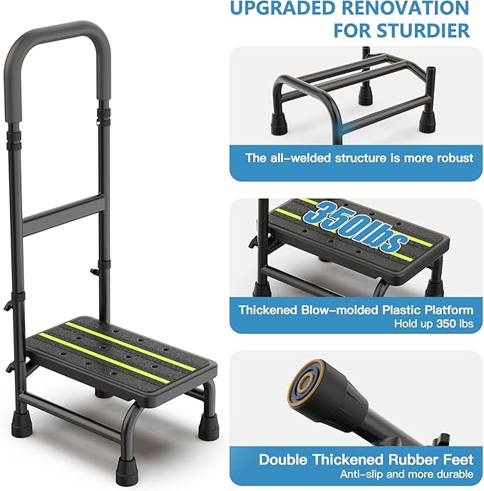 Packve Step Stool with Handle for Elderly, Non Skid Platform & Adjustable - Image 2
