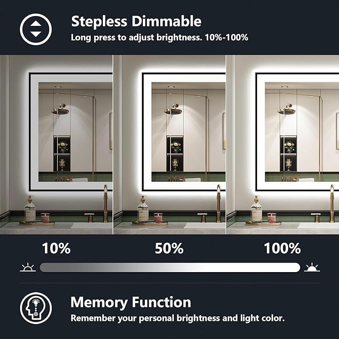YEELAIT 24x36 Inch LED Bathroom Mirror - Image 4