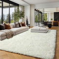 PAGISOFE Fluffy Shag Area Rugs for Bedroom Living Room, Cream White Super Soft by PAGISOFE