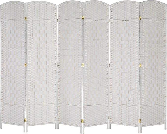 VINGLI 6-Panels Tall Rattan Room Divider, 6 FT Folding Privacy Screen, Indoor by VINGLI