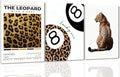 ​​Trendy Leopard Framed Set of 3 Canvas Poster Prints, Picture Modern Artwork by Unknown