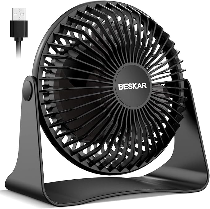 BESKAR USB Small Desk Fan, Portable Fans by BESKAR
