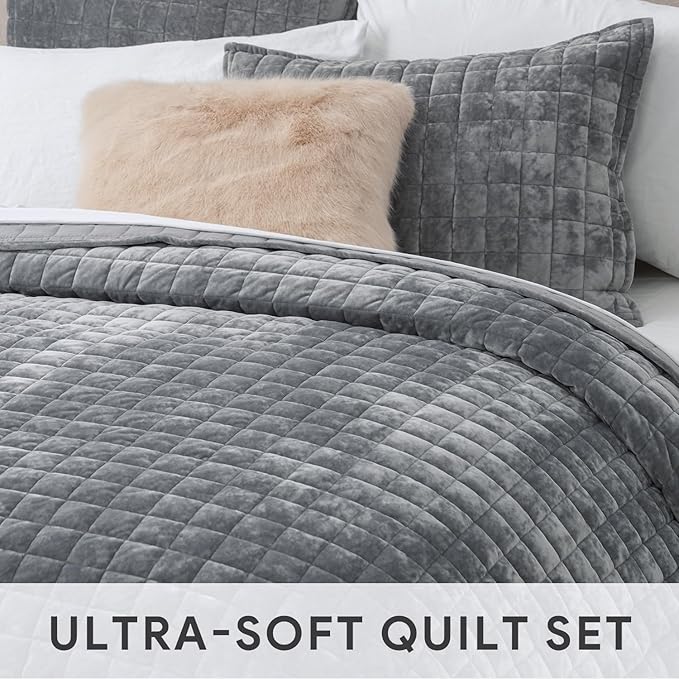 RECYCO Luxury Velvet Quilt Set Full Queen Size, Lightweight Velvet Comforter Set - Image 5