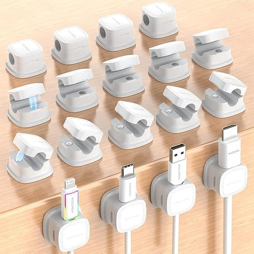 18-Pack Magnetic Cable Clips Cord Organizer-Cable Smooth Adjustable, Rocoren by Rocoren