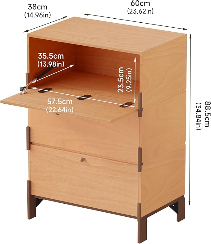 Stackable 3 Drawers Dresser, Customizable Chest of Drawers - Image 2
