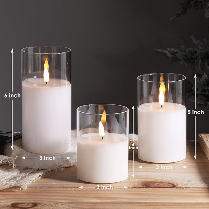 Eywamage Clear Glass Flameless Candles - Image 2